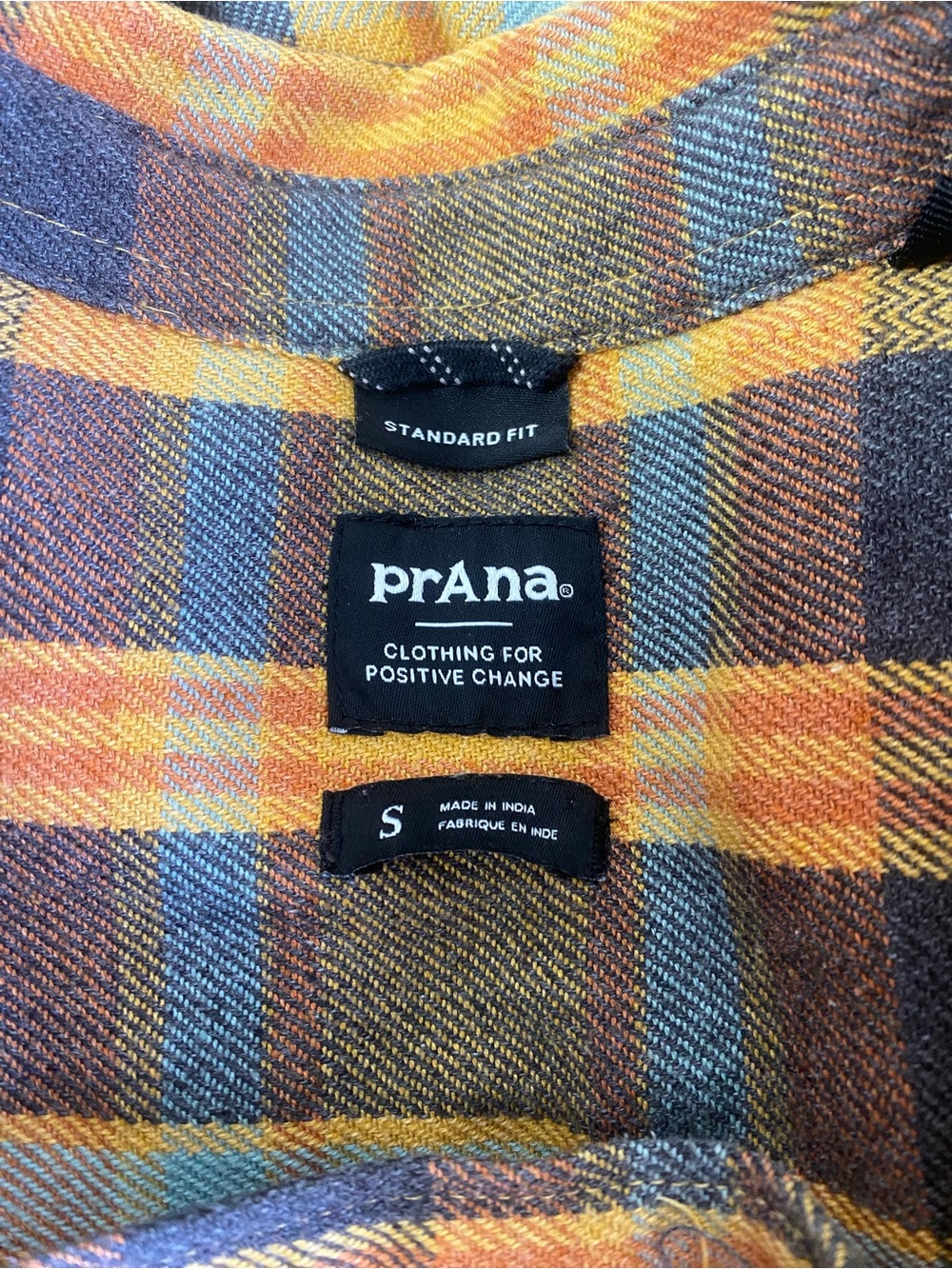 PrAna Westbrook Flannel Shirt Color Sunray Plaid Size S - Picture 5 of 6